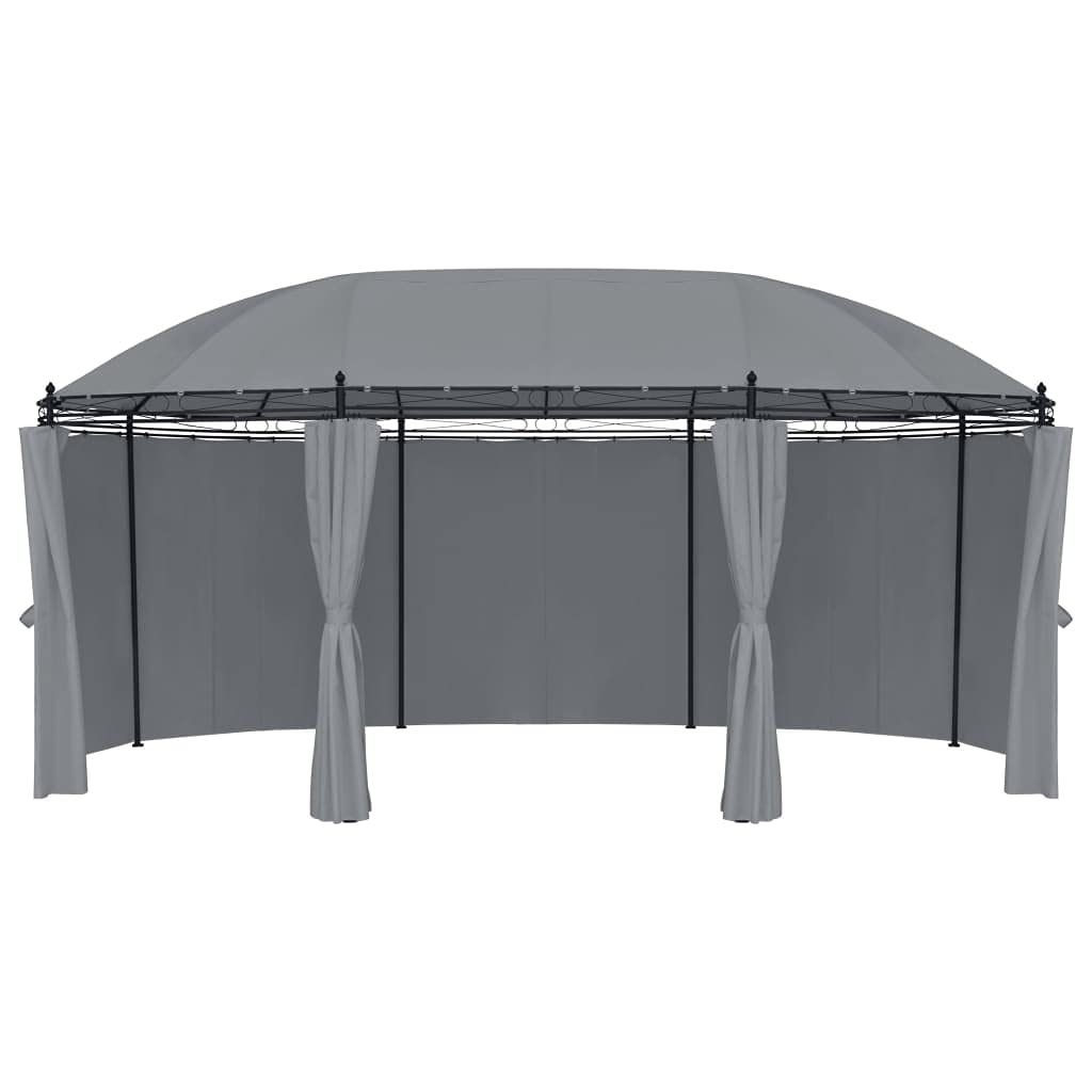 Gazebo with Curtains, Party Tent, Canopy Tent, 204.7"x137.4"x100.4" Anthracite C25646