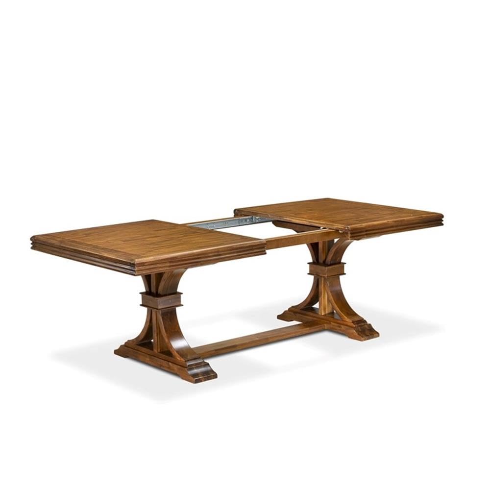 9-Piece Acacia Wood Dining Table Set with Green Faux Leather Chairs R488879