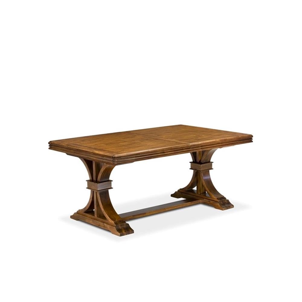 9-Piece Acacia Wood Dining Table Set with Green Faux Leather Chairs R488879