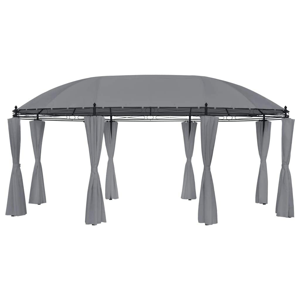 Gazebo with Curtains, Party Tent, Canopy Tent, 204.7"x137.4"x100.4" Anthracite C25646