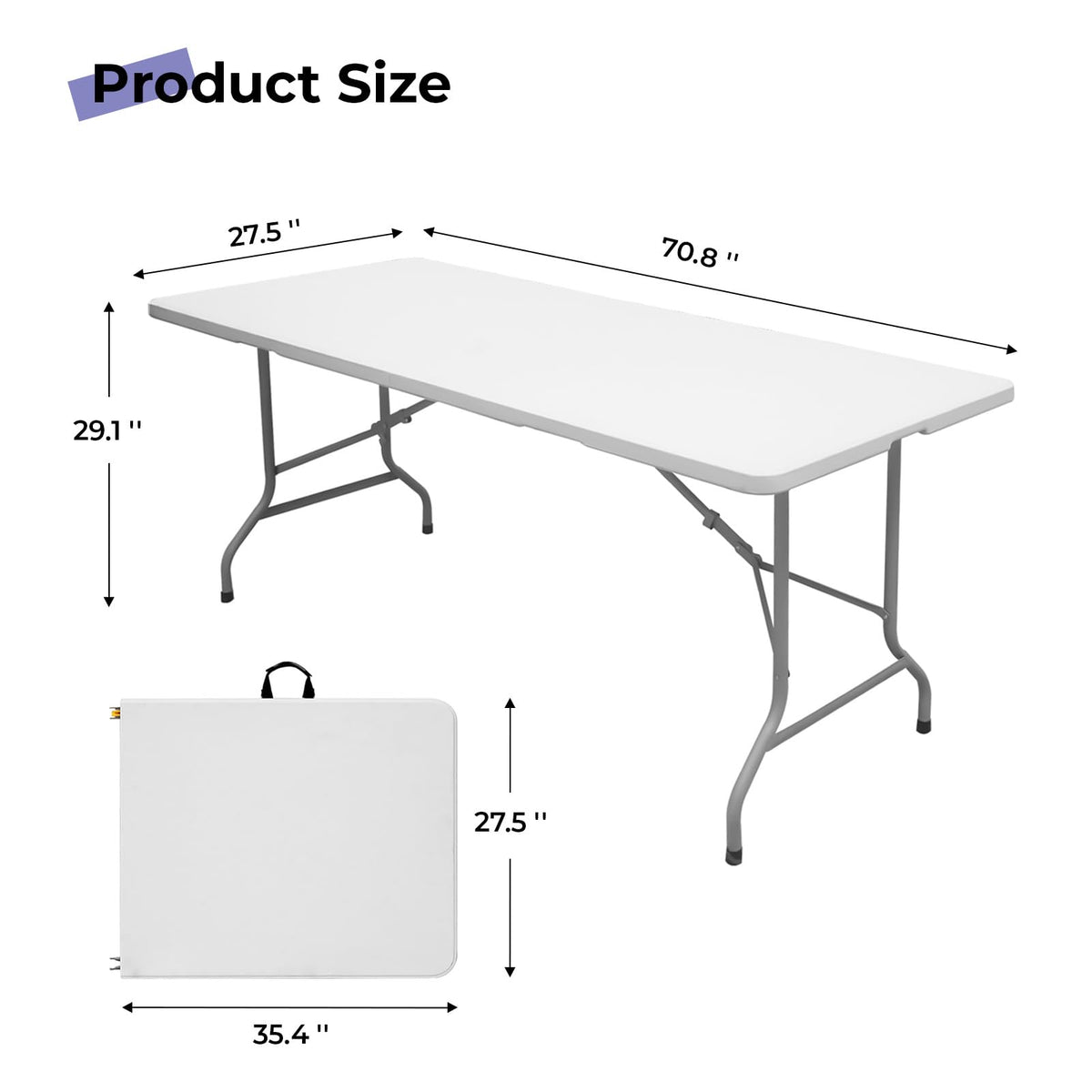 White 6ft Heavy Duty Folding Table H286148