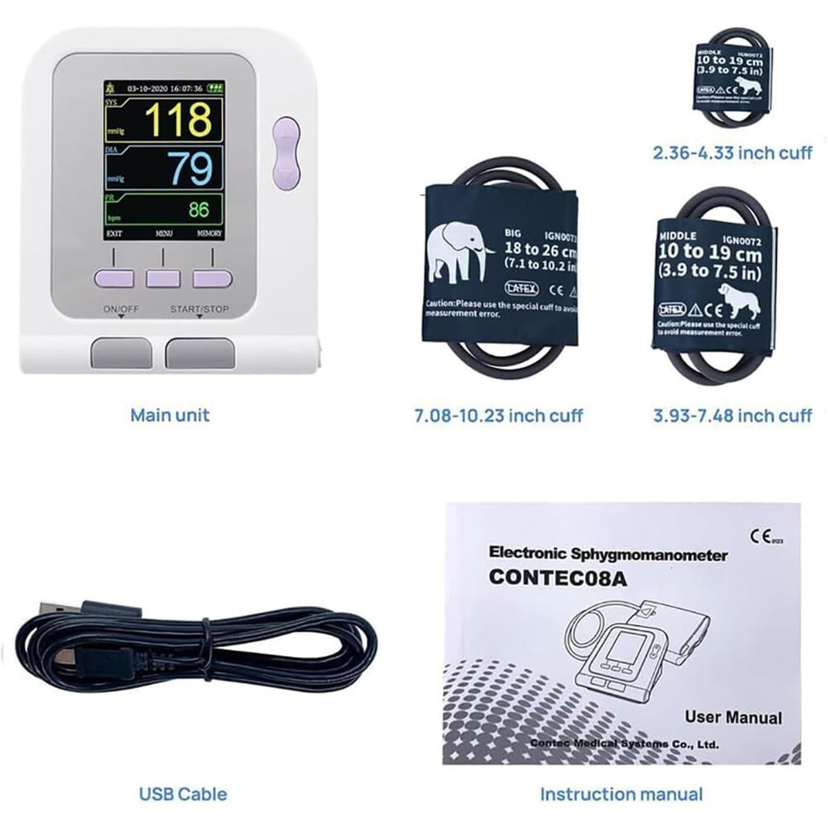 Pet Blood Pressure Monitor with 3 Cuffs I58060