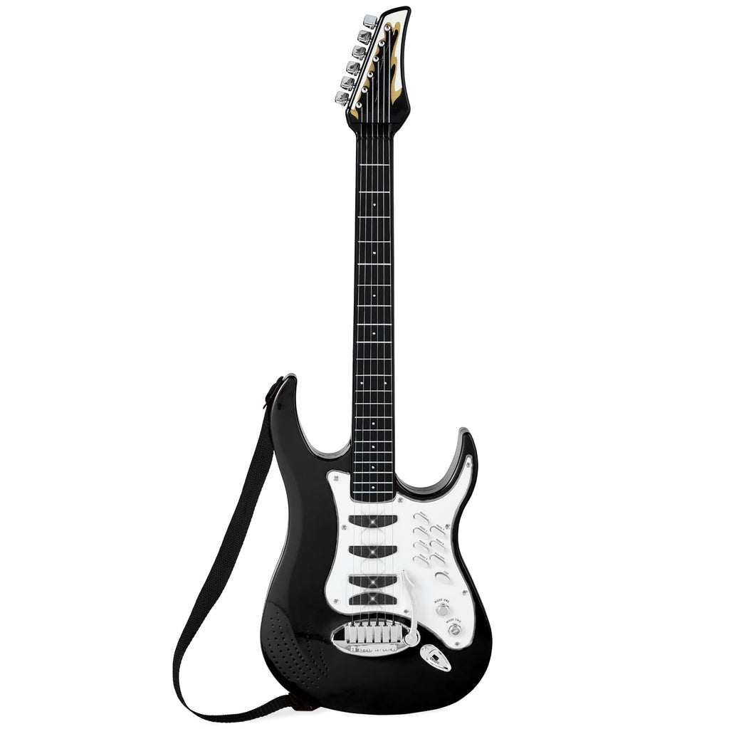 Kids Electric Guitar Set with Microphone & Amp Black T24231
