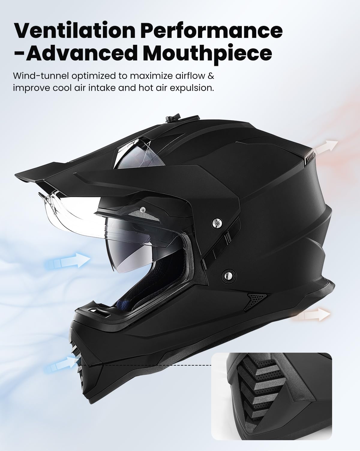 Dual Sport Adventure Motorcycle Helmet with Pinlock Visor R2841