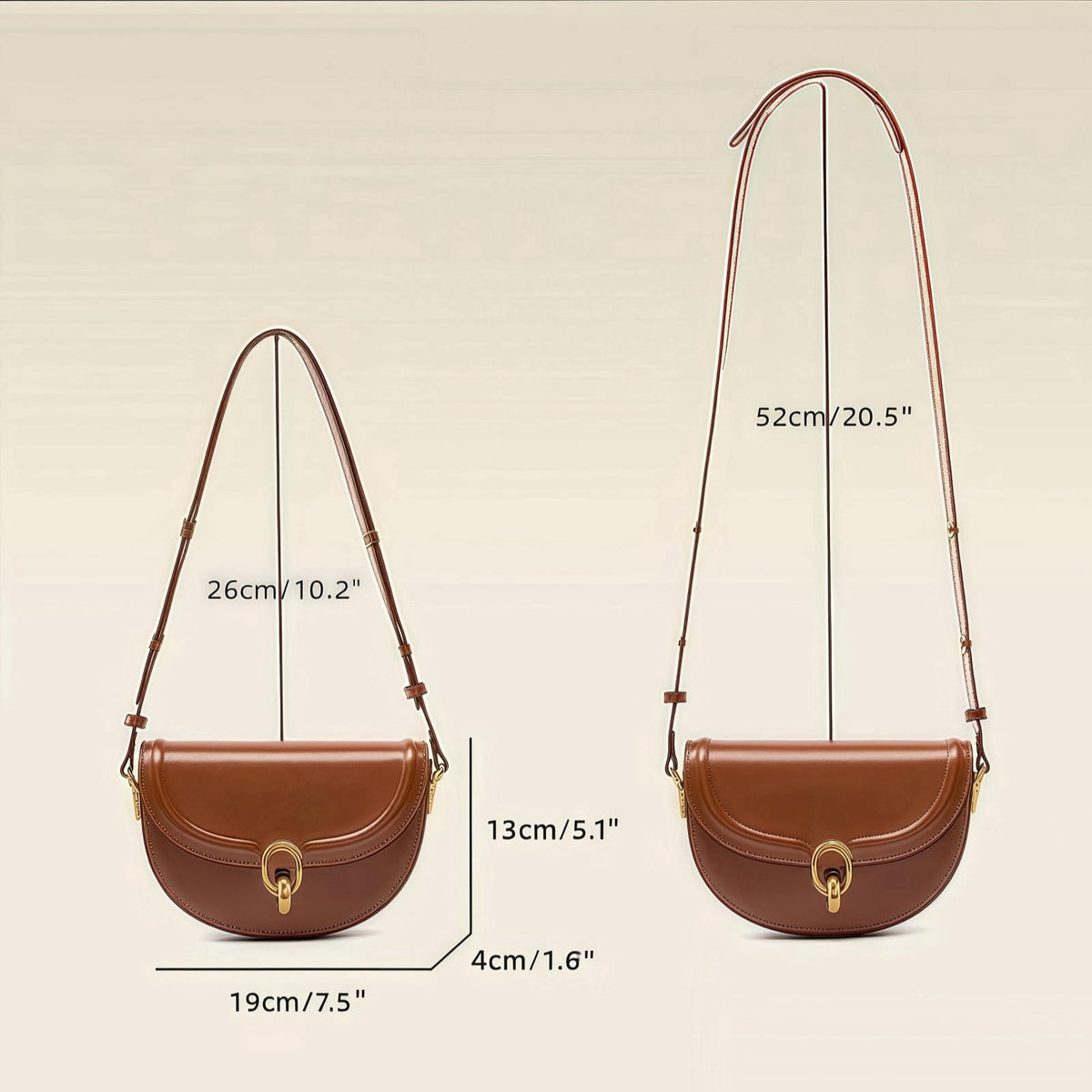 Small Vintage Leather Crossbody Saddle Bag K218283