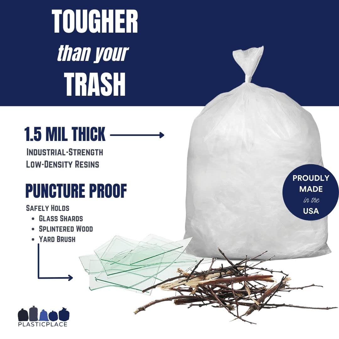 40-45 Gallon Clear 1.5 Mil Trash Bags 100 Count Y5953