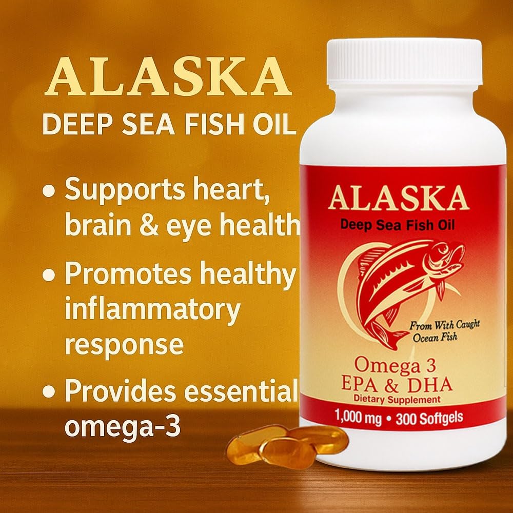 Omega 3 Fish Oil 1000mg 300 Softgels Q24788