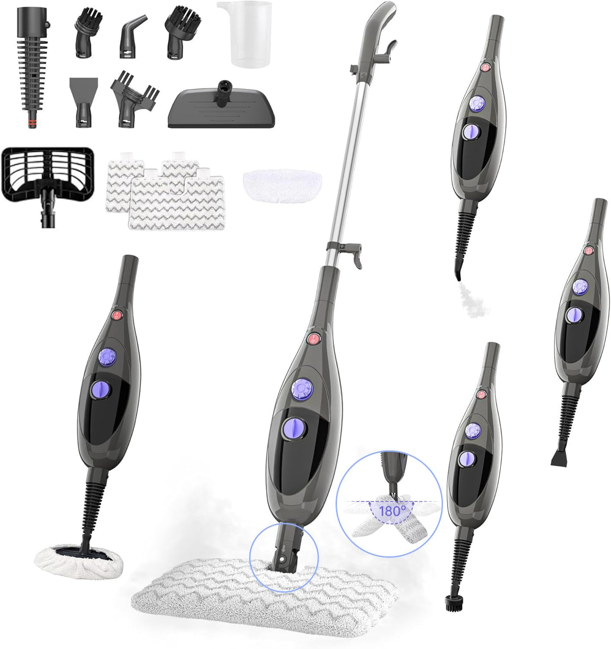 12-in-1 Steam Mop Detachable Handheld Steam Cleaner H252