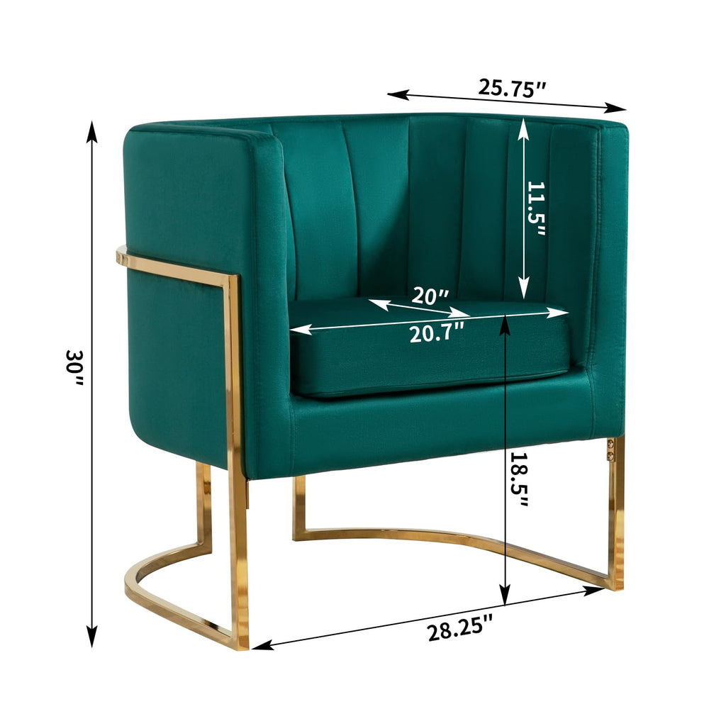 Velvet Accent Chairs Set of 2 Green I20065