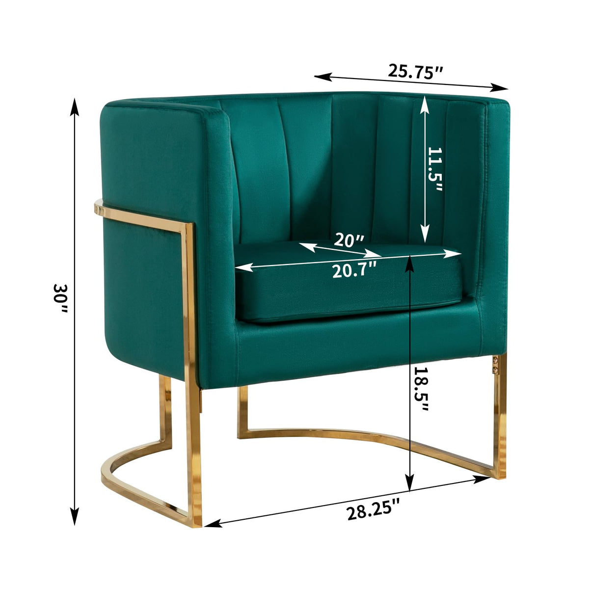 Velvet Accent Chairs Set of 2 Green I20065