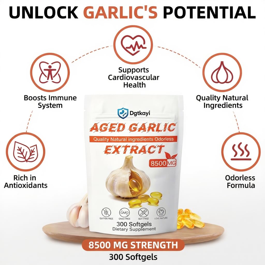 Odorless 8500mg Aged Garlic Extract 300 Softgels J82766