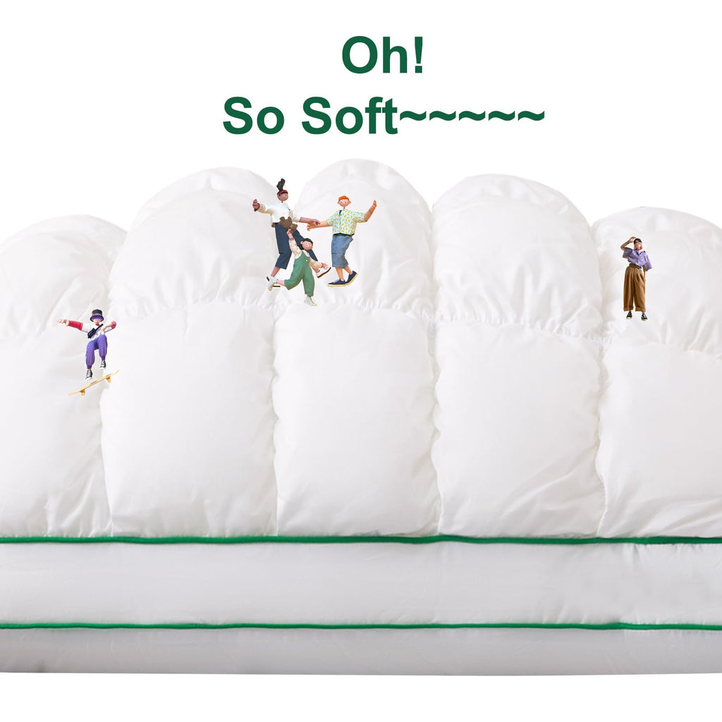 Fluffy Support Bed Pillow Queen Size Set of 2 White Z484197