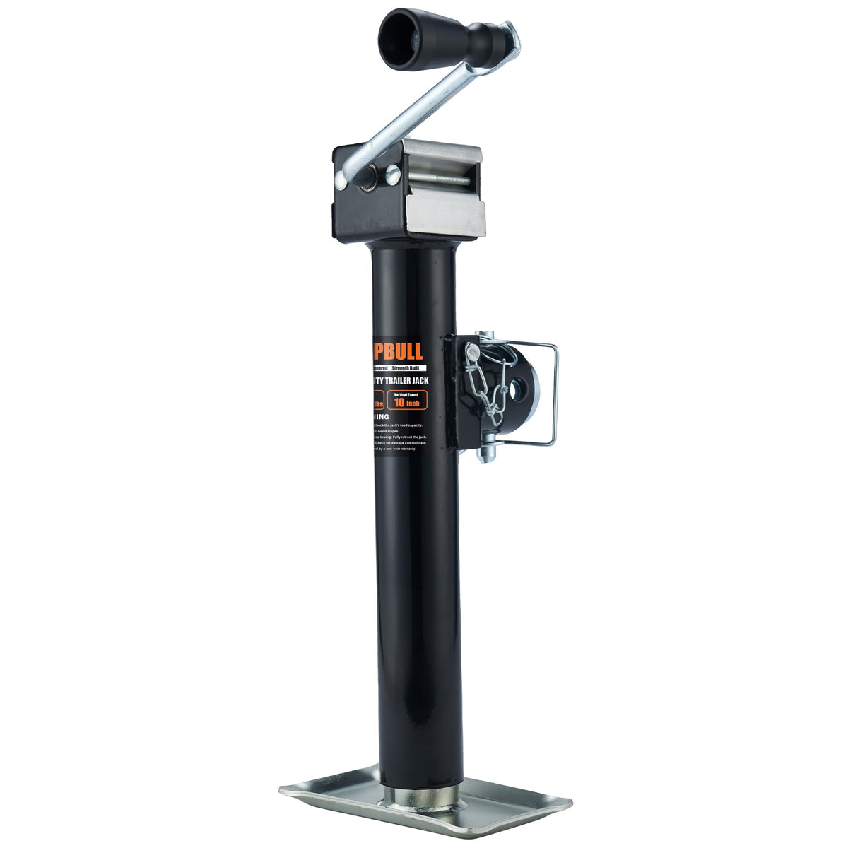5000lb Weld-on Pipe Swivel Trailer Jack, 10" Vertical Travel T403