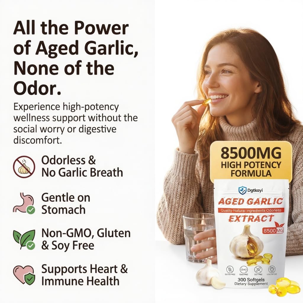 Odorless 8500mg Aged Garlic Extract 300 Softgels J82766