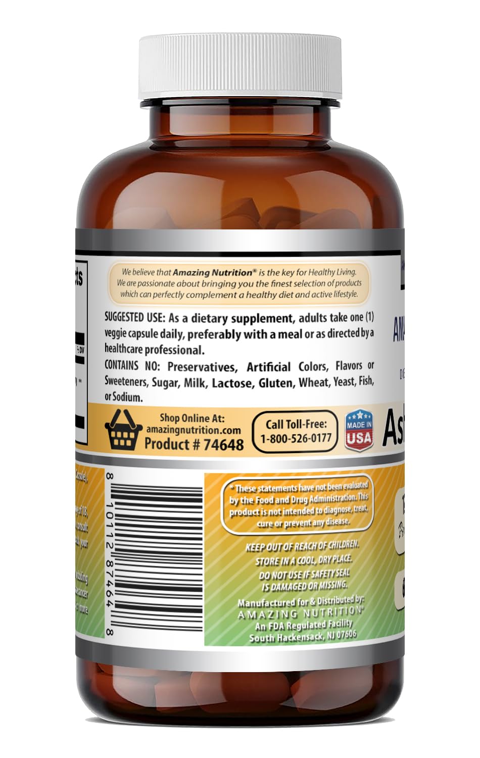 Ashwagandha Extract Supplement 125 Mg Veggie Capsules Q833