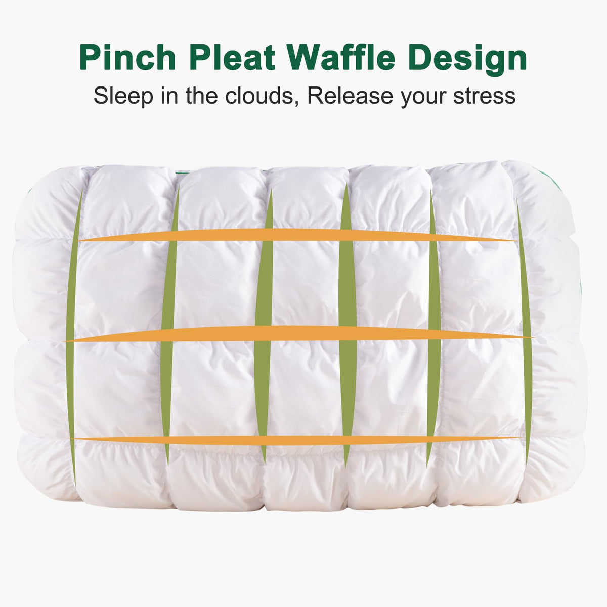Fluffy Support Bed Pillow Queen Size Set of 2 White Z484197
