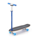 2-in-1 Kids Skateboard & Scooter with LED Light-Up Wheels, Adjustable Height, Blue P2736