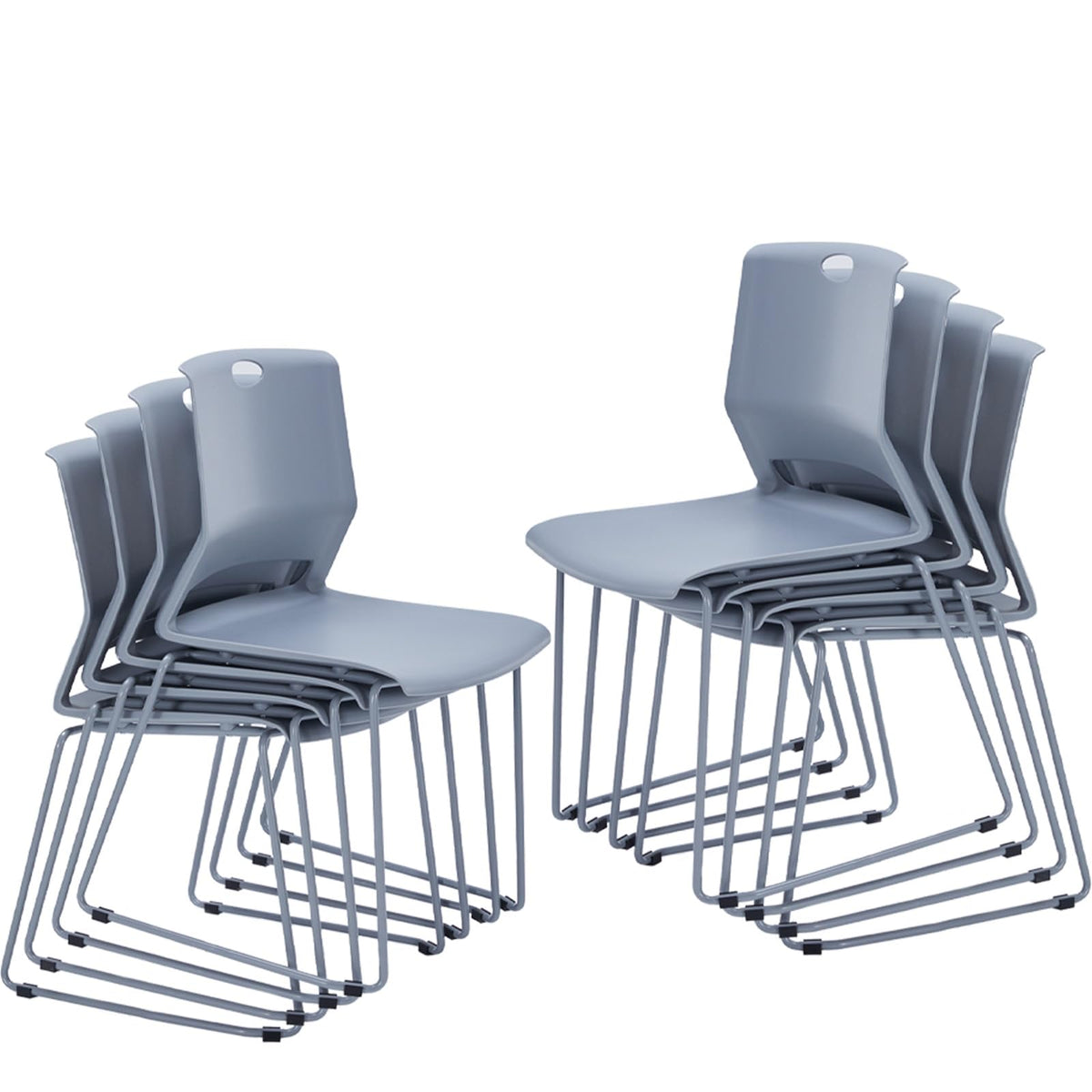 Grey Stackable Chairs Set of 8 L757582