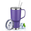 20oz Insulated Stainless Steel Tumbler with Handle and Straw I6234