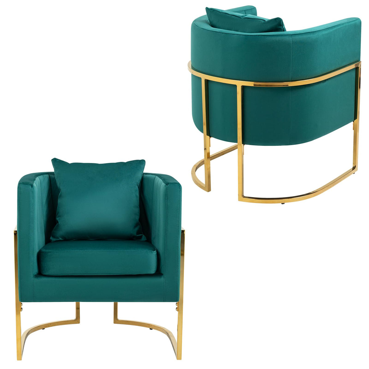 Velvet Accent Chairs Set of 2 Green I20065