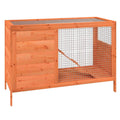Solid Wood Pine Rabbit Hutch 2 Tier with Wire Mesh Walls and Ramp B445441