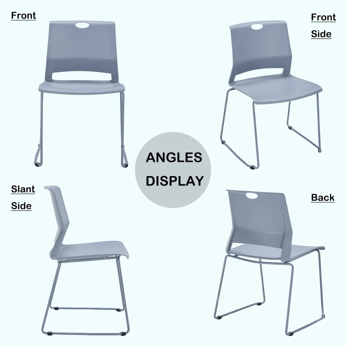 Grey Stackable Chairs Set of 8 L757582