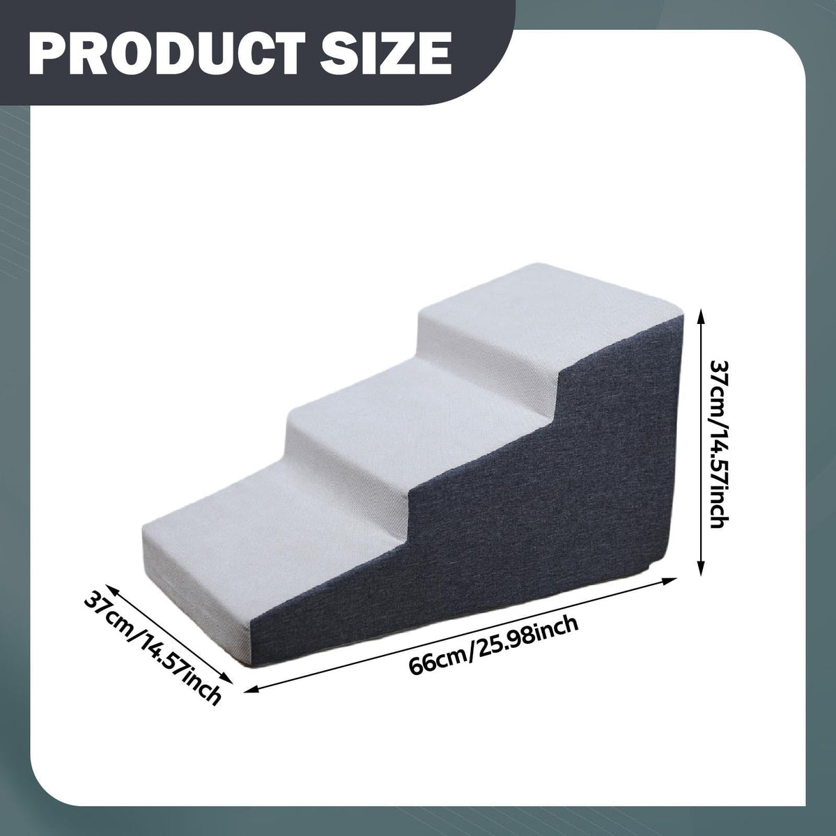 3 Step Dog Stairs Non-Slip Dark Gray M466
