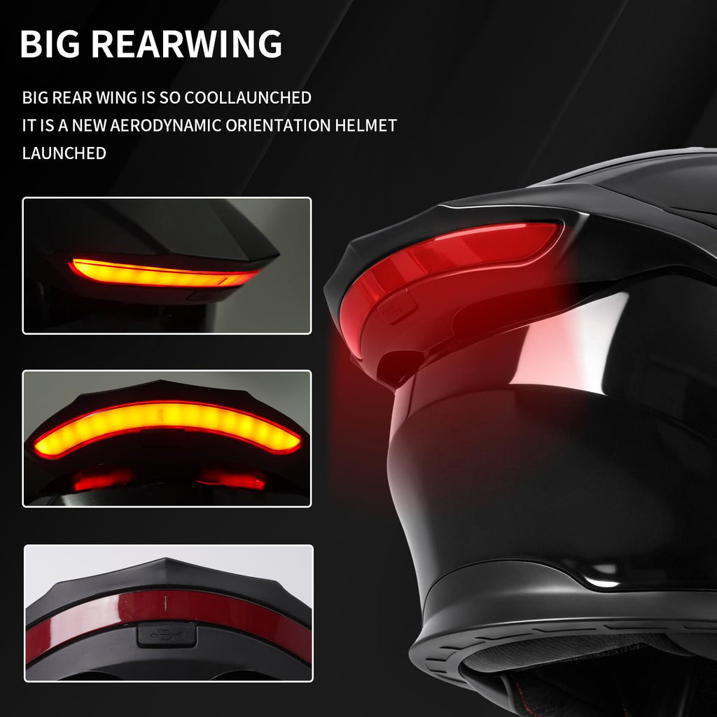 DOT Approved Flip Up Full Face Motorcycle Helmet with Dual Visor Z898734
