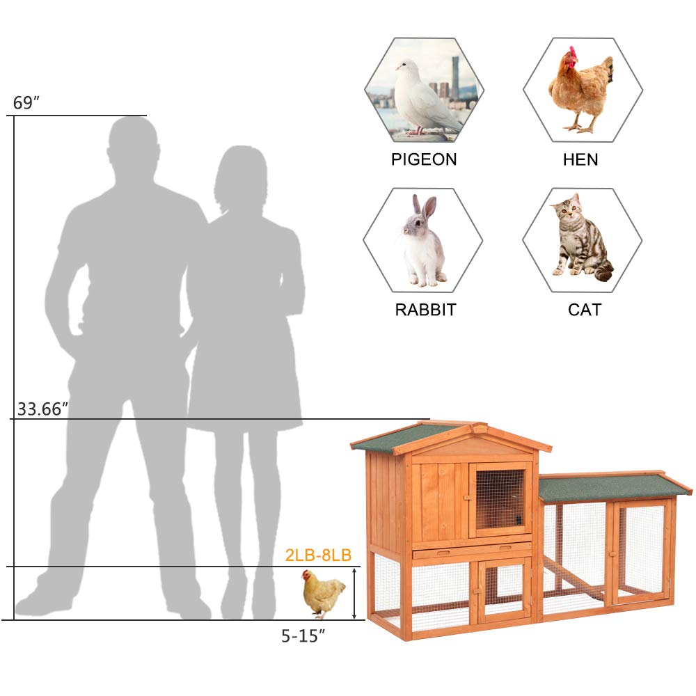 Wooden Chicken Coop with Waterproof Roof and Nesting Box E327