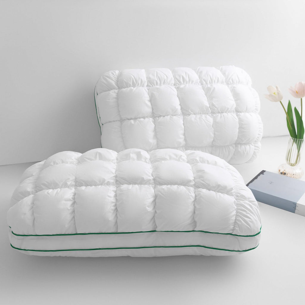 Fluffy Support Bed Pillow Queen Size Set of 2 White Z484197