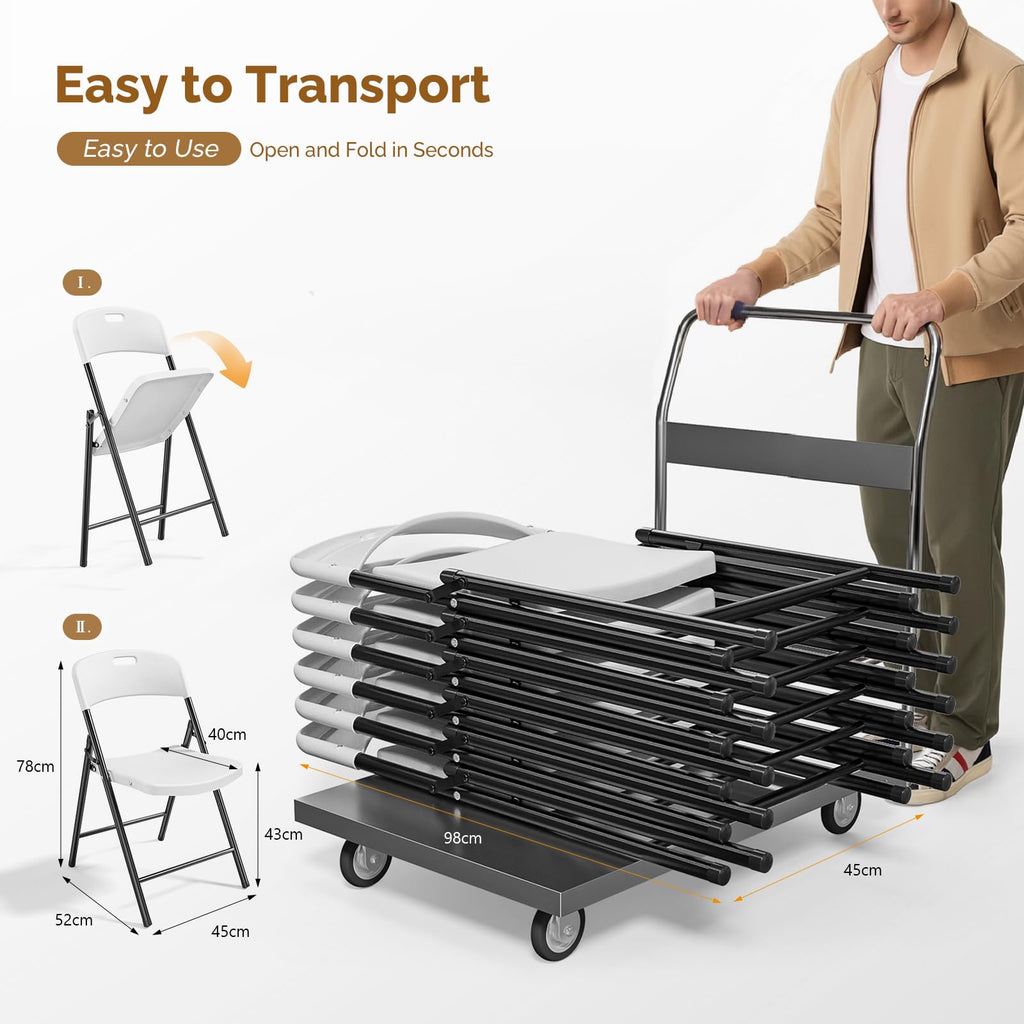 White Plastic Folding Chairs 10-Pack W253