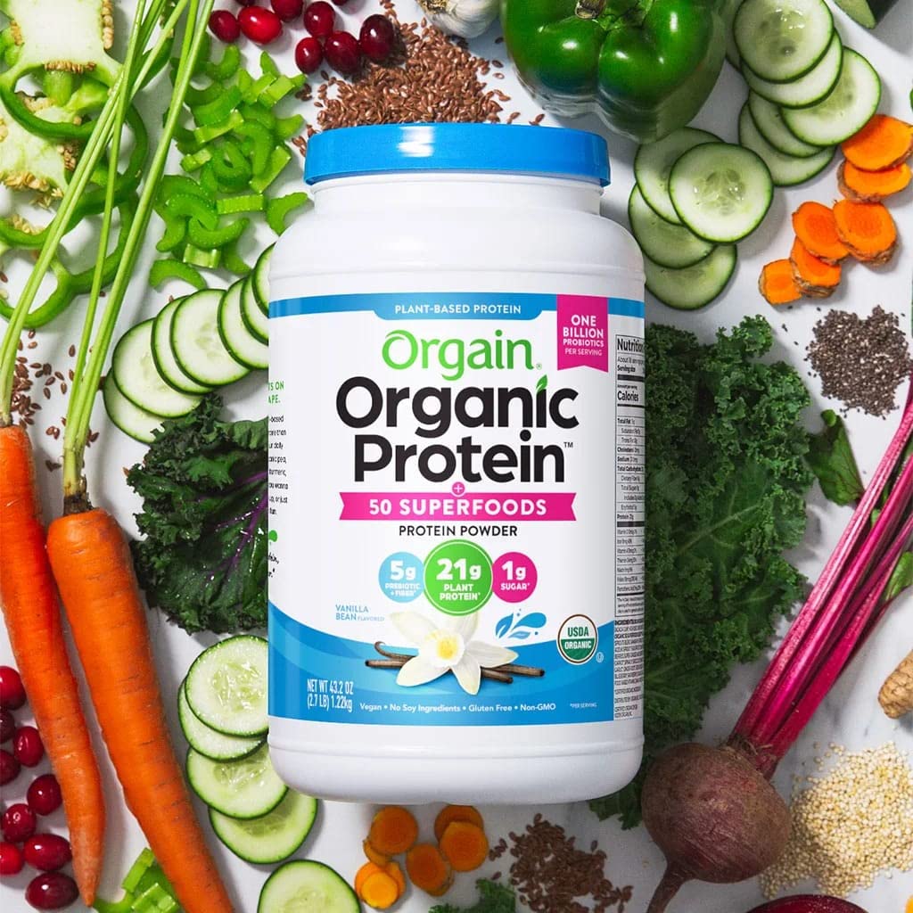 Organic Plant Based Protein Powder Vanilla Bean 2.74 Pound K95356