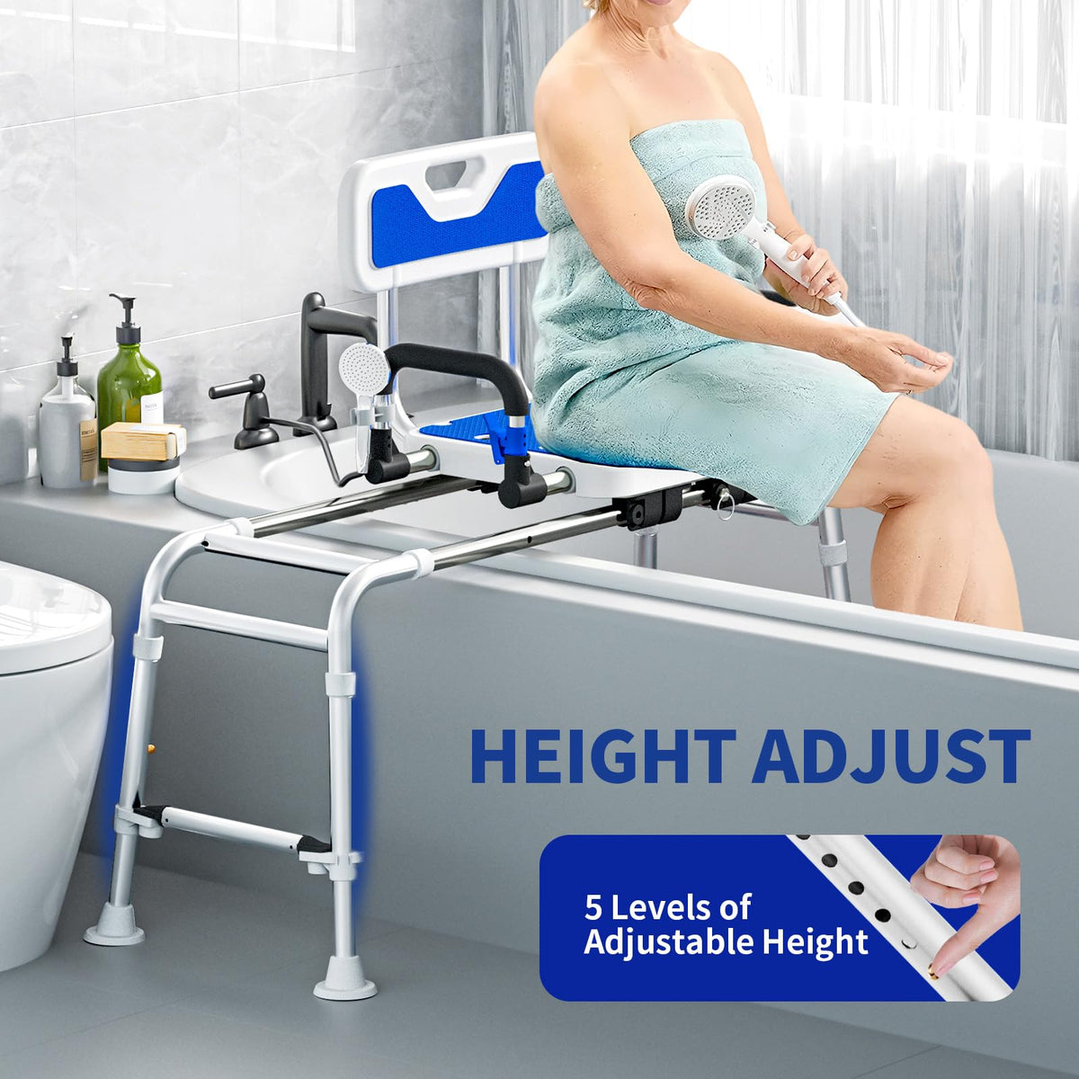 Sliding Shower Chair with Arms and Back I9032