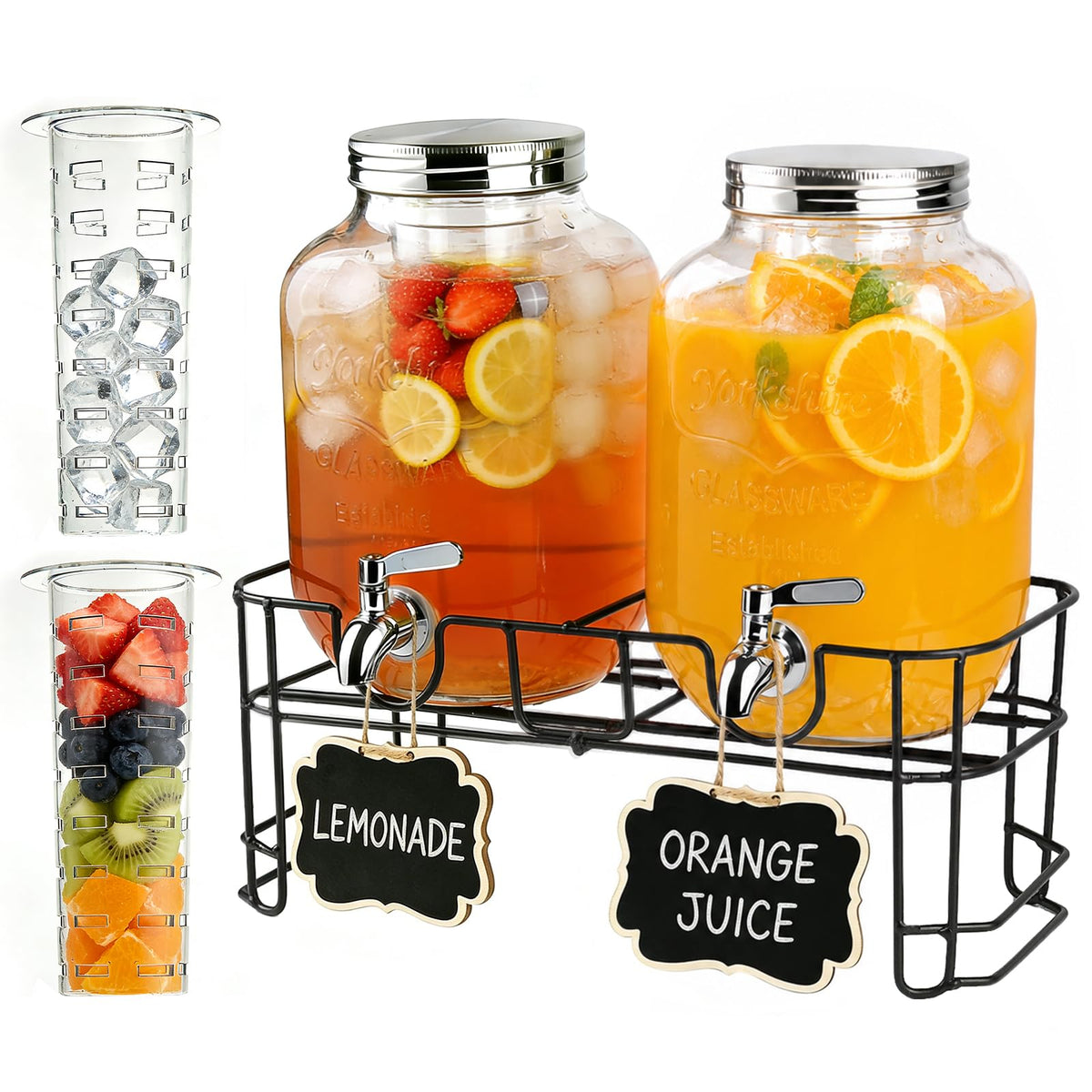Glass Drink Dispenser with Stand I878