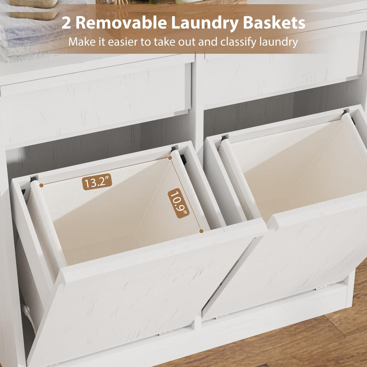 Double Tilt Out Laundry Hamper Cabinet Z6547