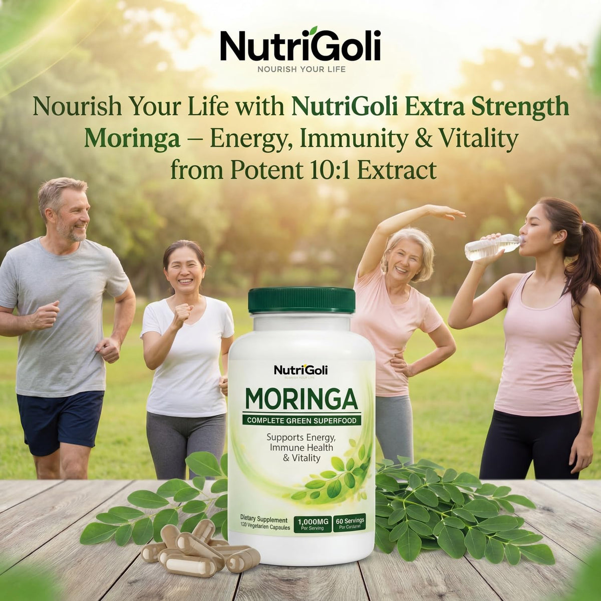 Moringa Capsules 1000mg 120 Vegetarian Capsules G5896