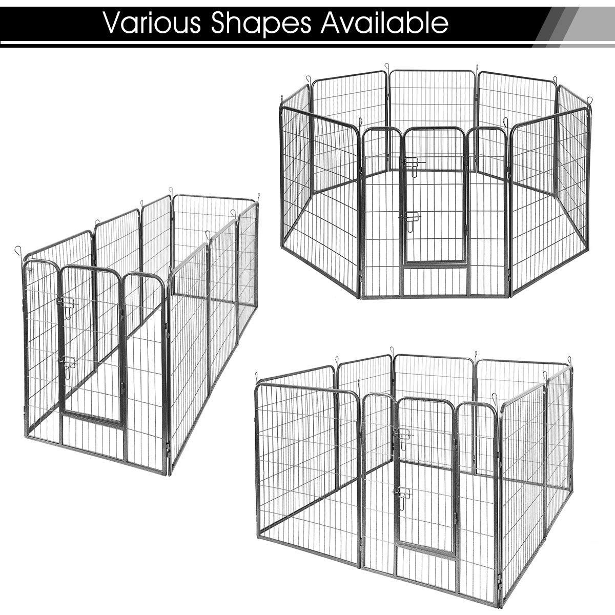 16 Panel Metal Pet Playpen with Door Q2292