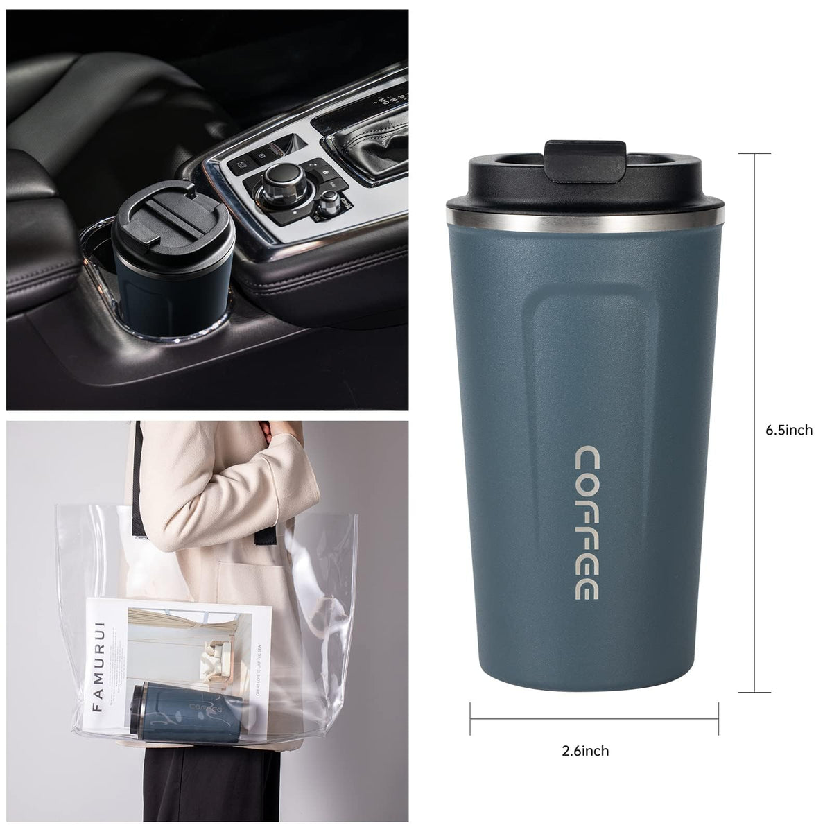 17oz Insulated Stainless Steel Travel Coffee Mug X27672