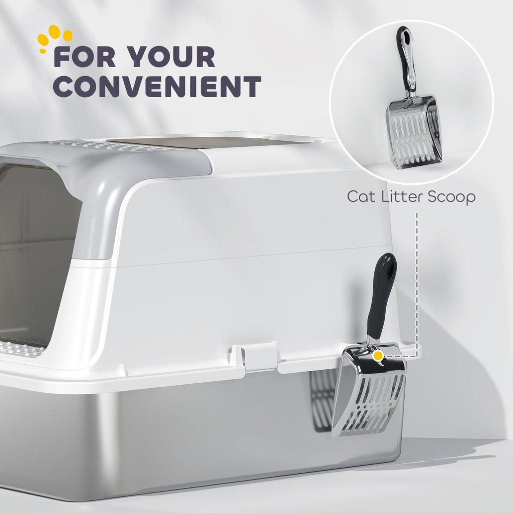 Extra Large Enclosed Stainless Steel Cat Litter Box K2388