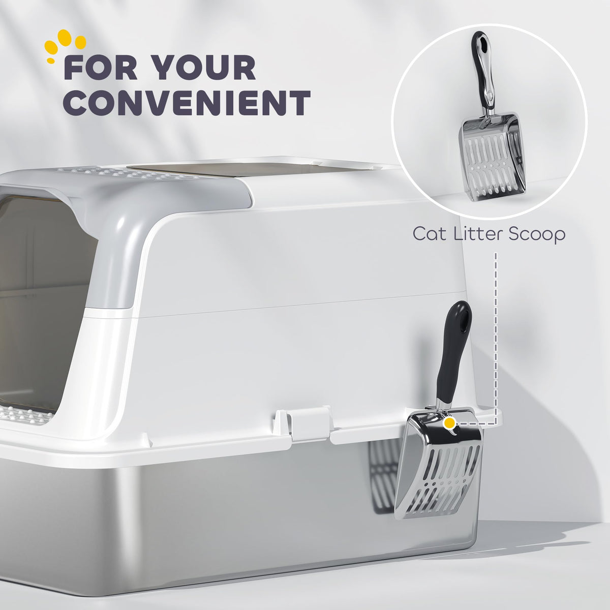 Extra Large Enclosed Stainless Steel Cat Litter Box K2388