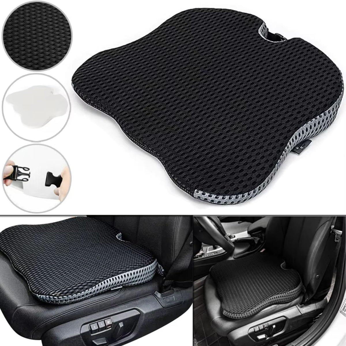 Grey Memory Foam Car Seat Booster Cushion Z33141