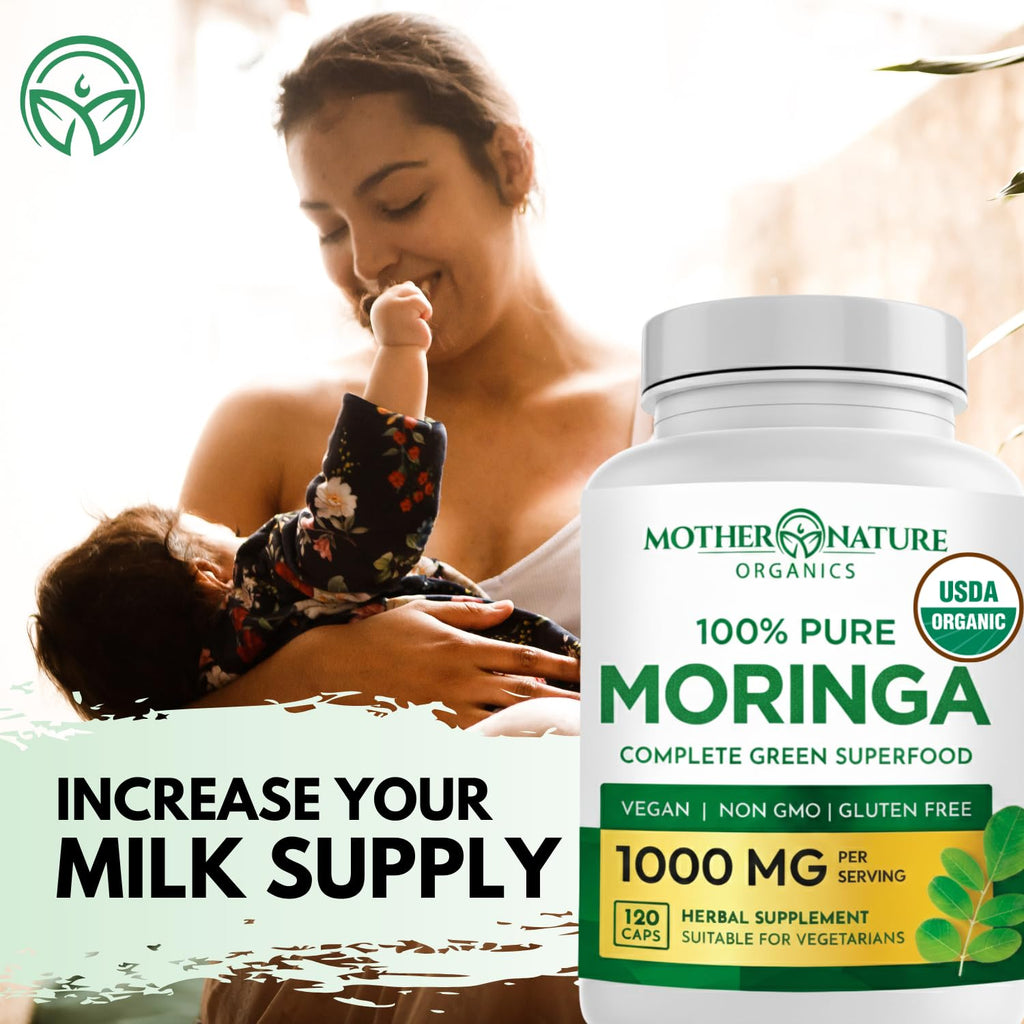 Organic Moringa Leaf Capsules 1000mg 120 Ct D67938