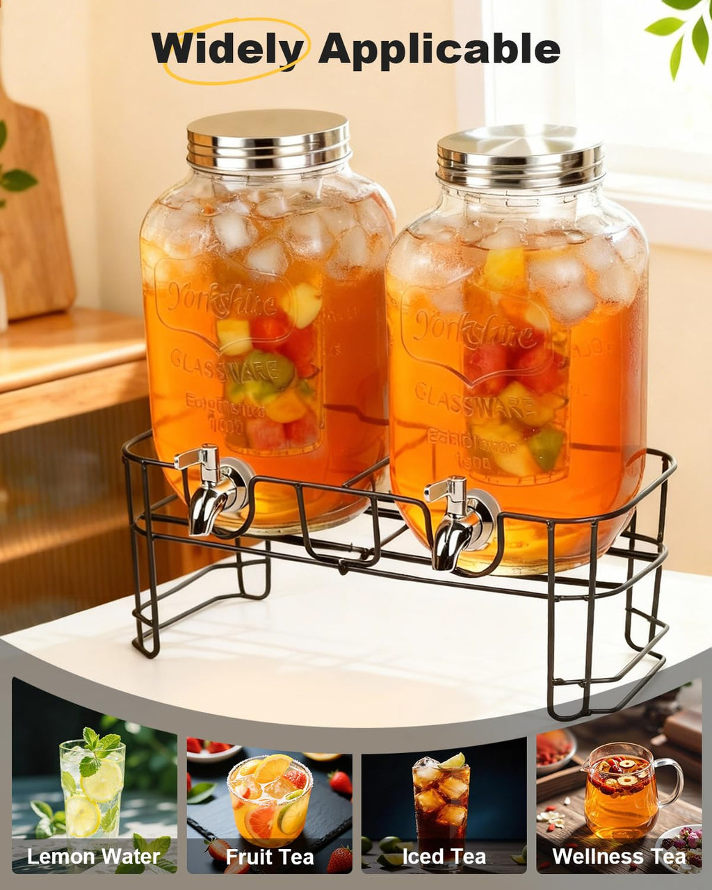 Glass Drink Dispenser with Stand I878