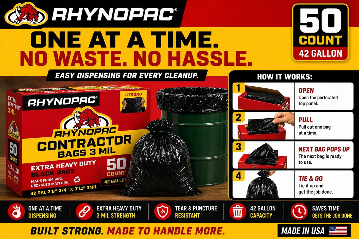 42 Gallon 3 Mil Contractor Trash Bag C6825