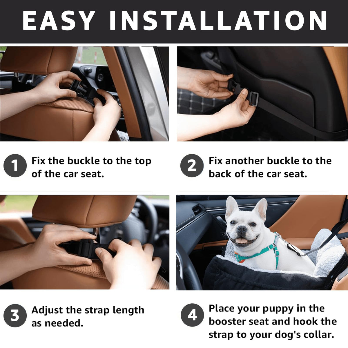 Washable Dog Car Seat with Storage Pockets T906047