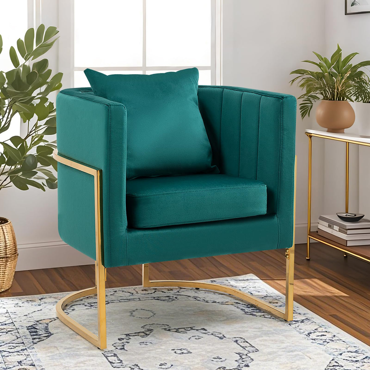 Velvet Accent Chairs Set of 2 Green I20065