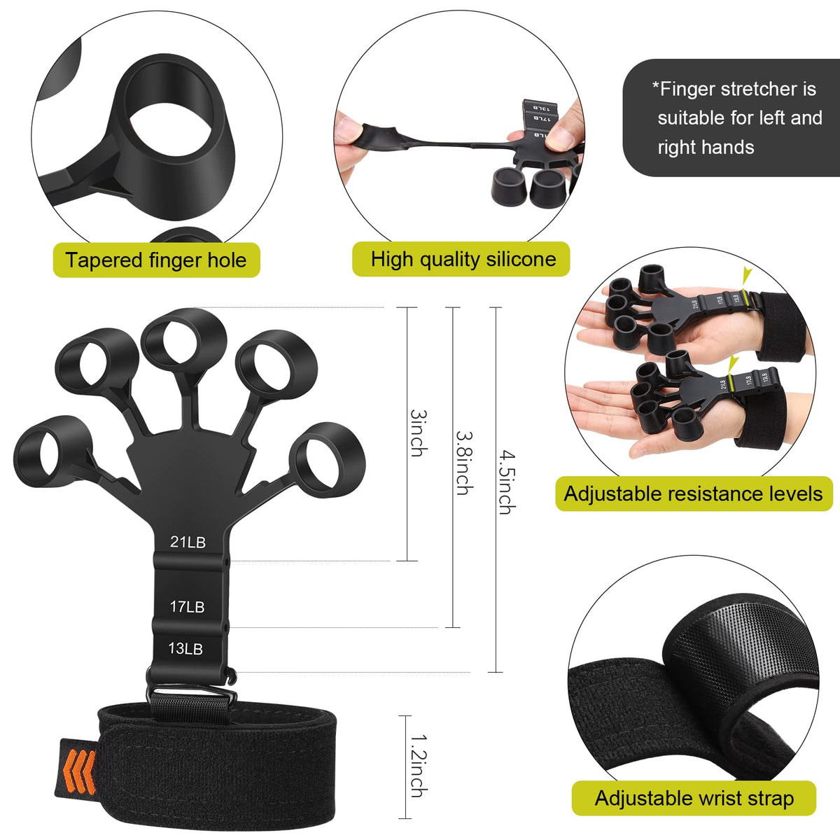 5 Pack Silicone Hand Grip Strengthener Kit K5542