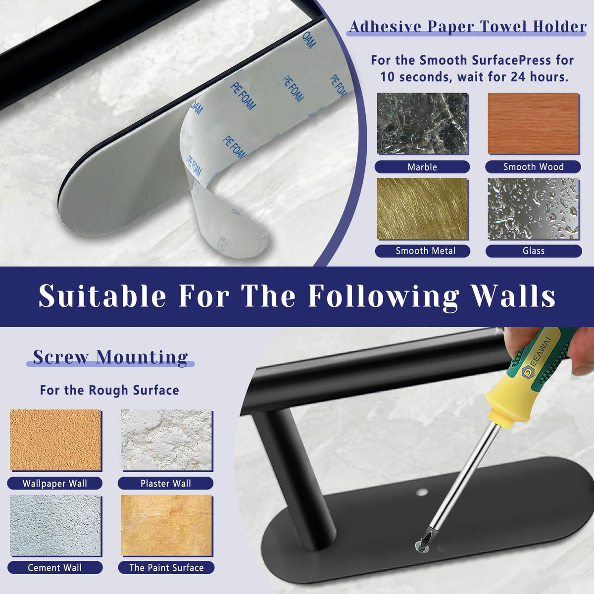 Self Adhesive Paper Towel Holder Q9136