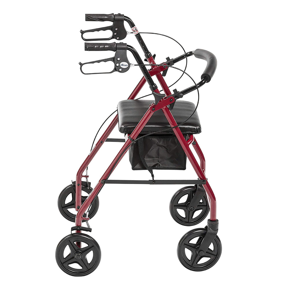 Red Aluminum Rollator with Padded Seat G705316