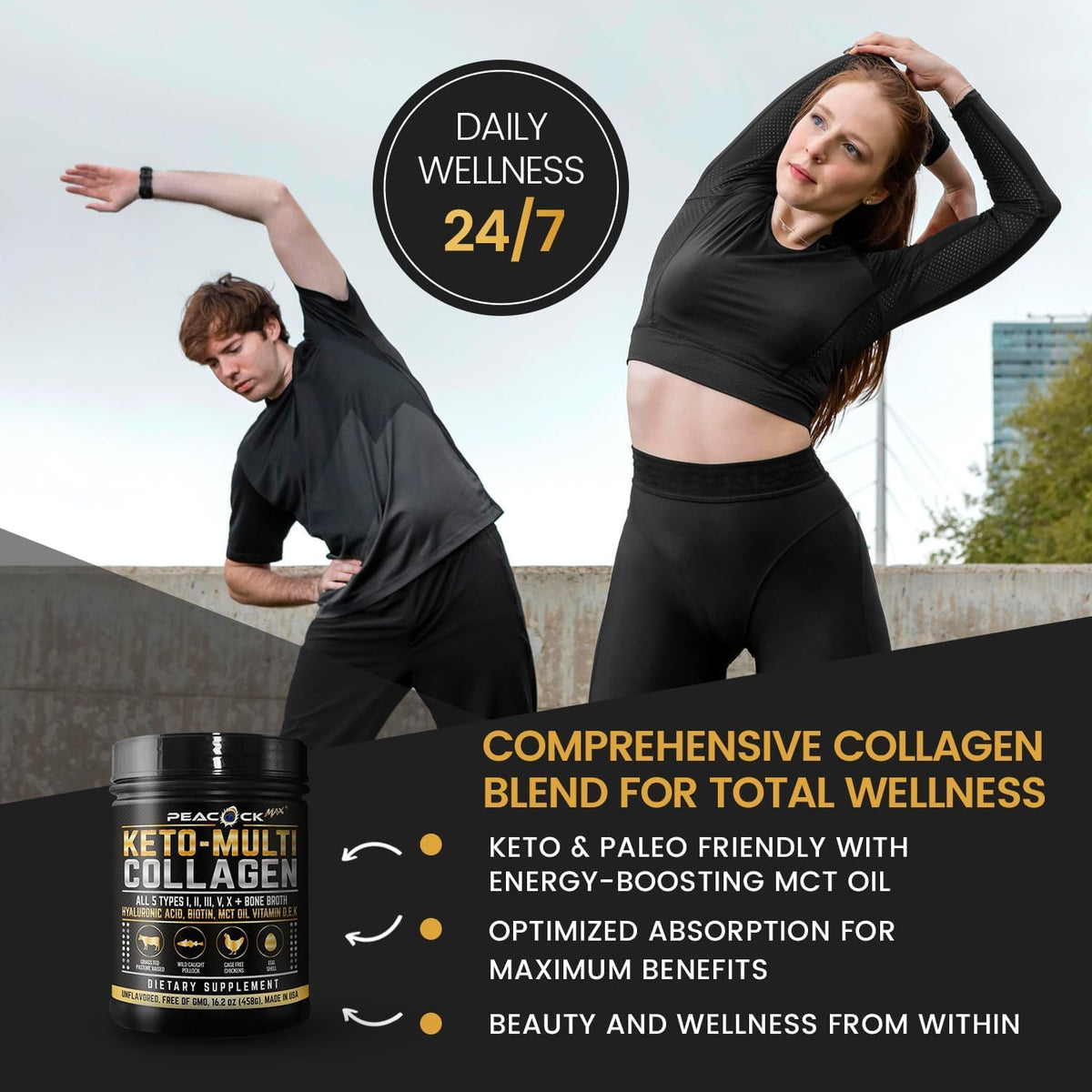 16.2 oz Unflavored Hydrolyzed Collagen Peptides Powder H5681